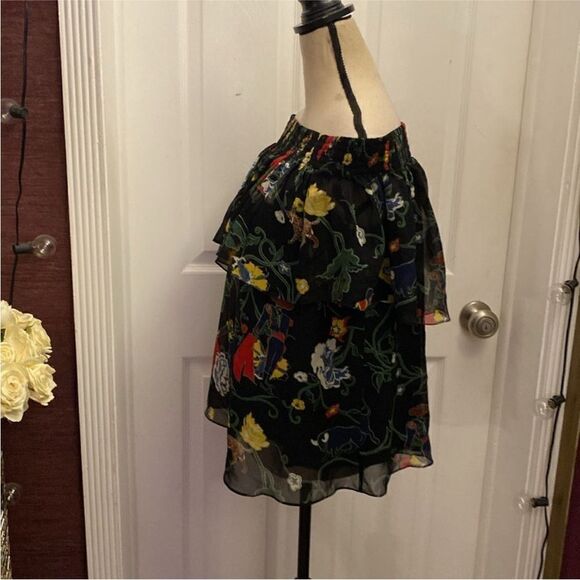 Tibi 100% silk Floral Off-Shoulder Top, S - Picture 6 of 13